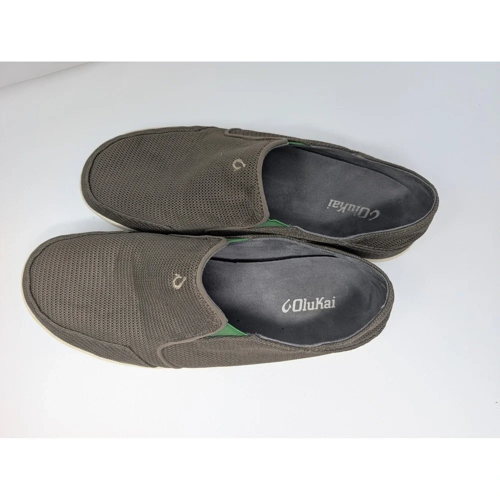 Olukai Men's Nohea Mesh‎ Shoes 12 Mustang Brown Breathable Drop-in Heel